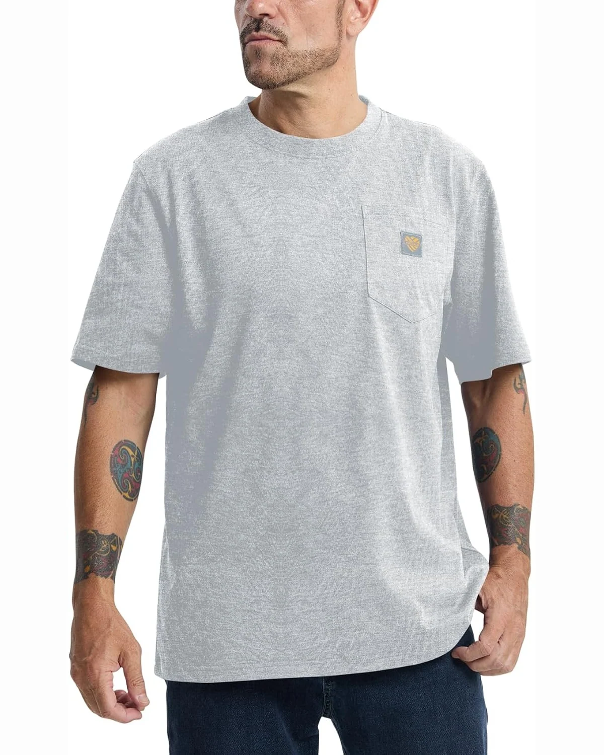 Thick Work Tee in Light Gray, KECOLS