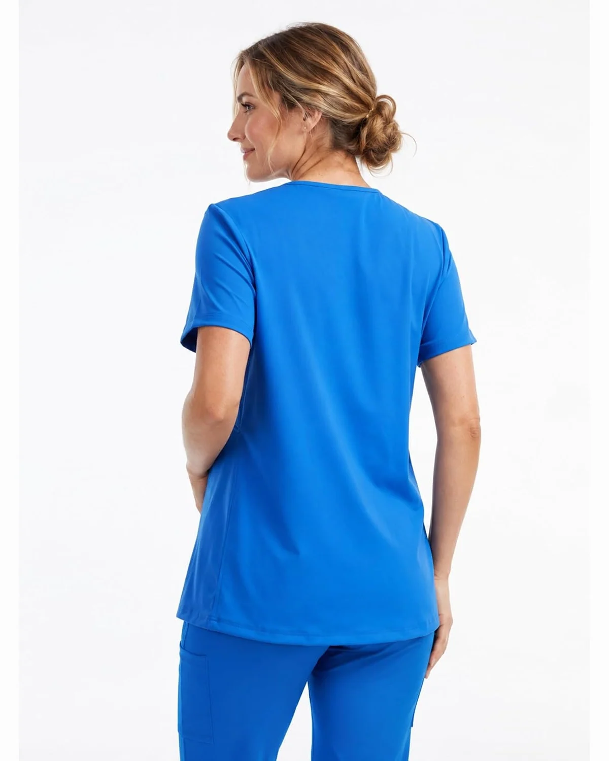 Maternity Scrub Top in Royal Blue, KECOLS