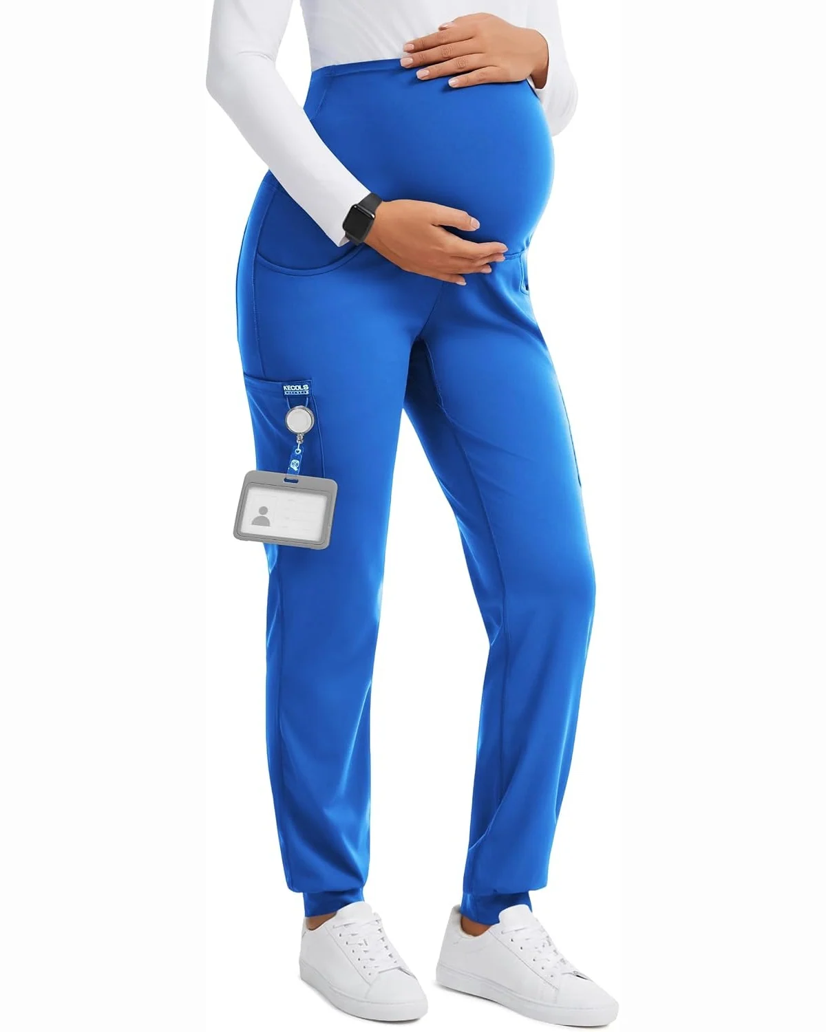 Maternity Scrub Joggers in Royal Blue, KECOLS