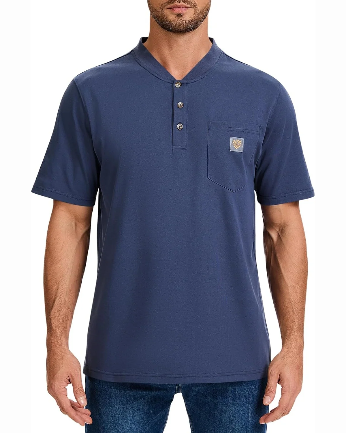 Heavyweight Pocket Henley in Lakeshore, KECOLS