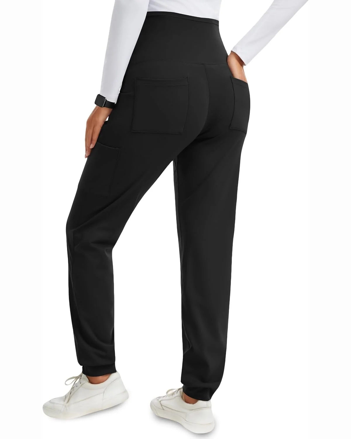 Maternity Scrub Joggers in Black, KECOLS