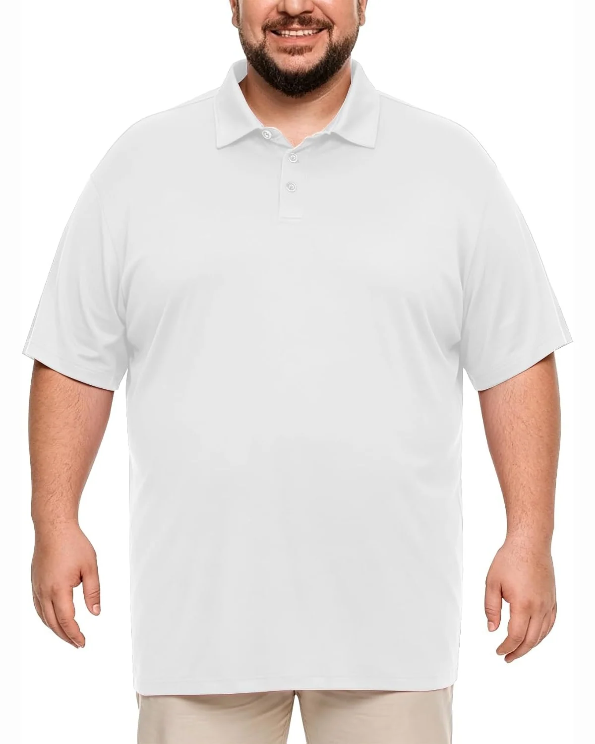 Big and Tall Polo in White, KECOLS