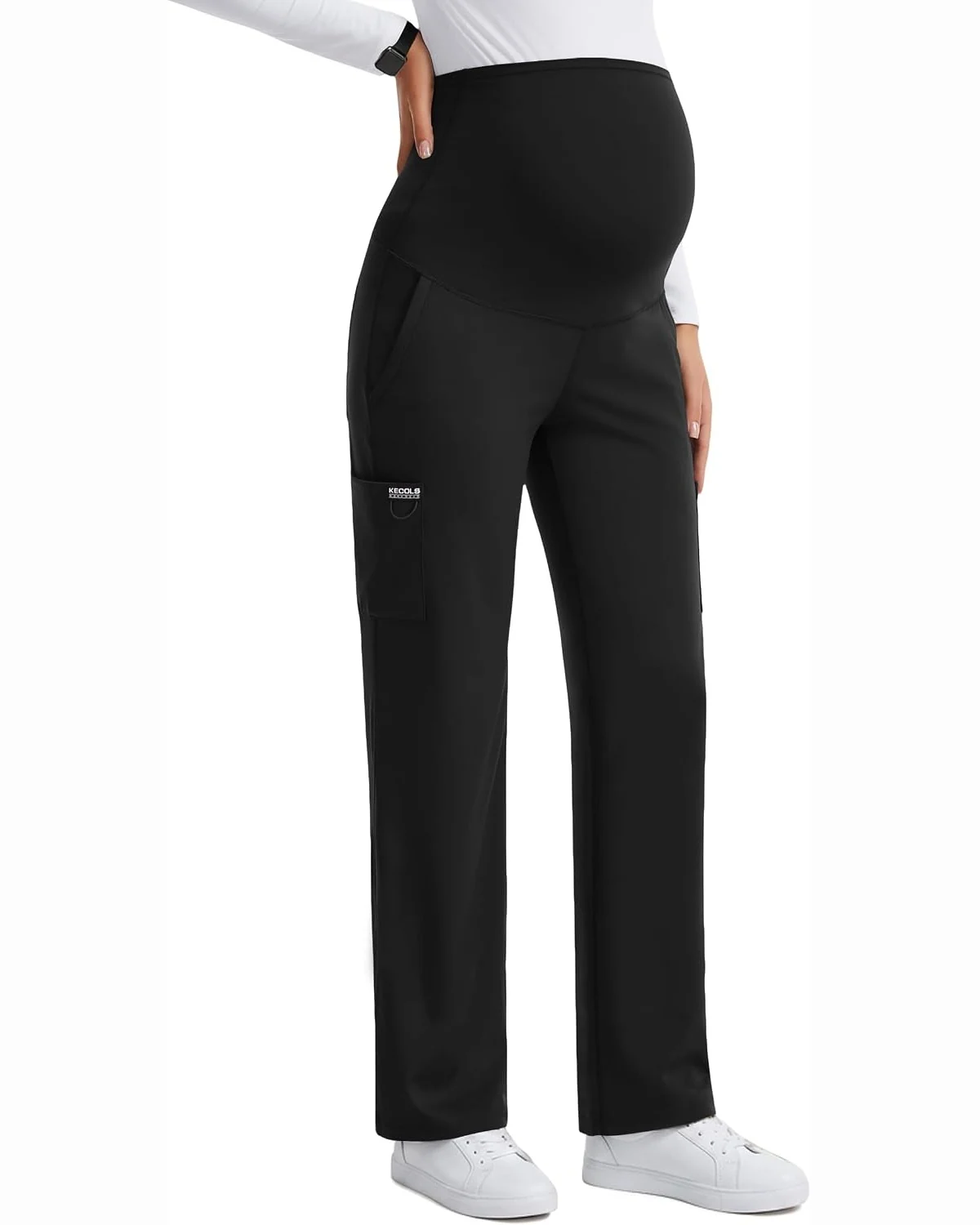Maternity Scrub Pants in Black, KECOLS