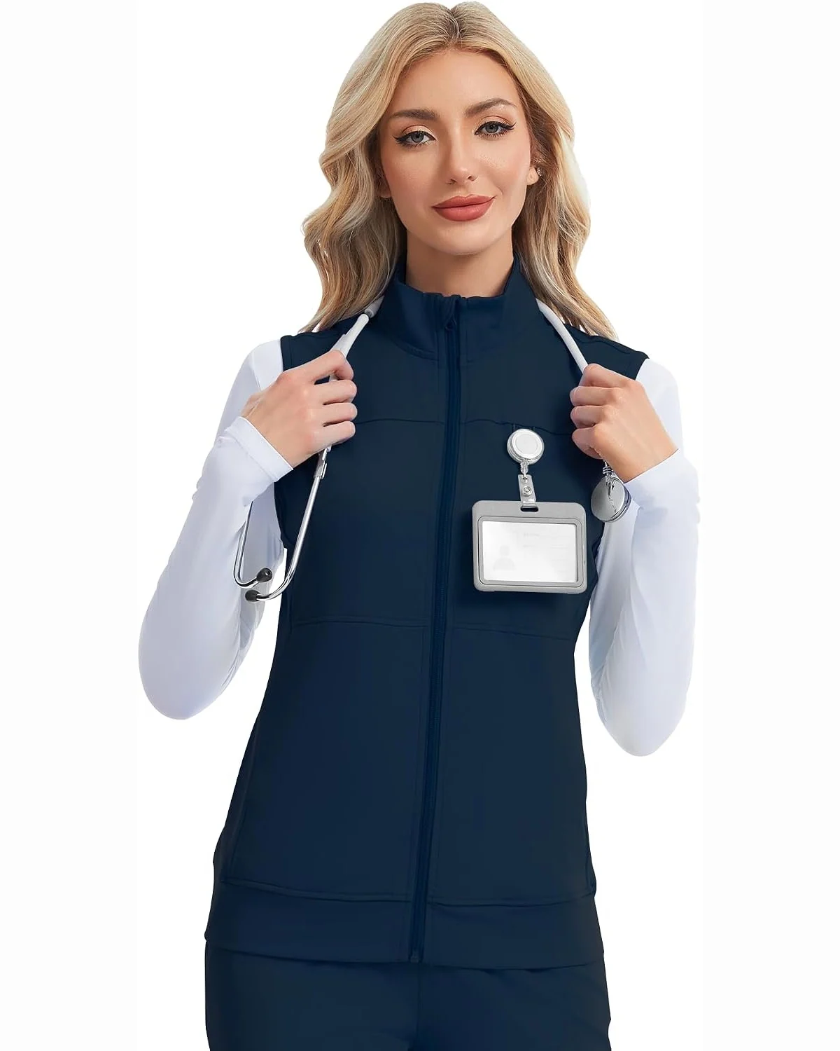 Scrub Vest in Navy, KECOLS