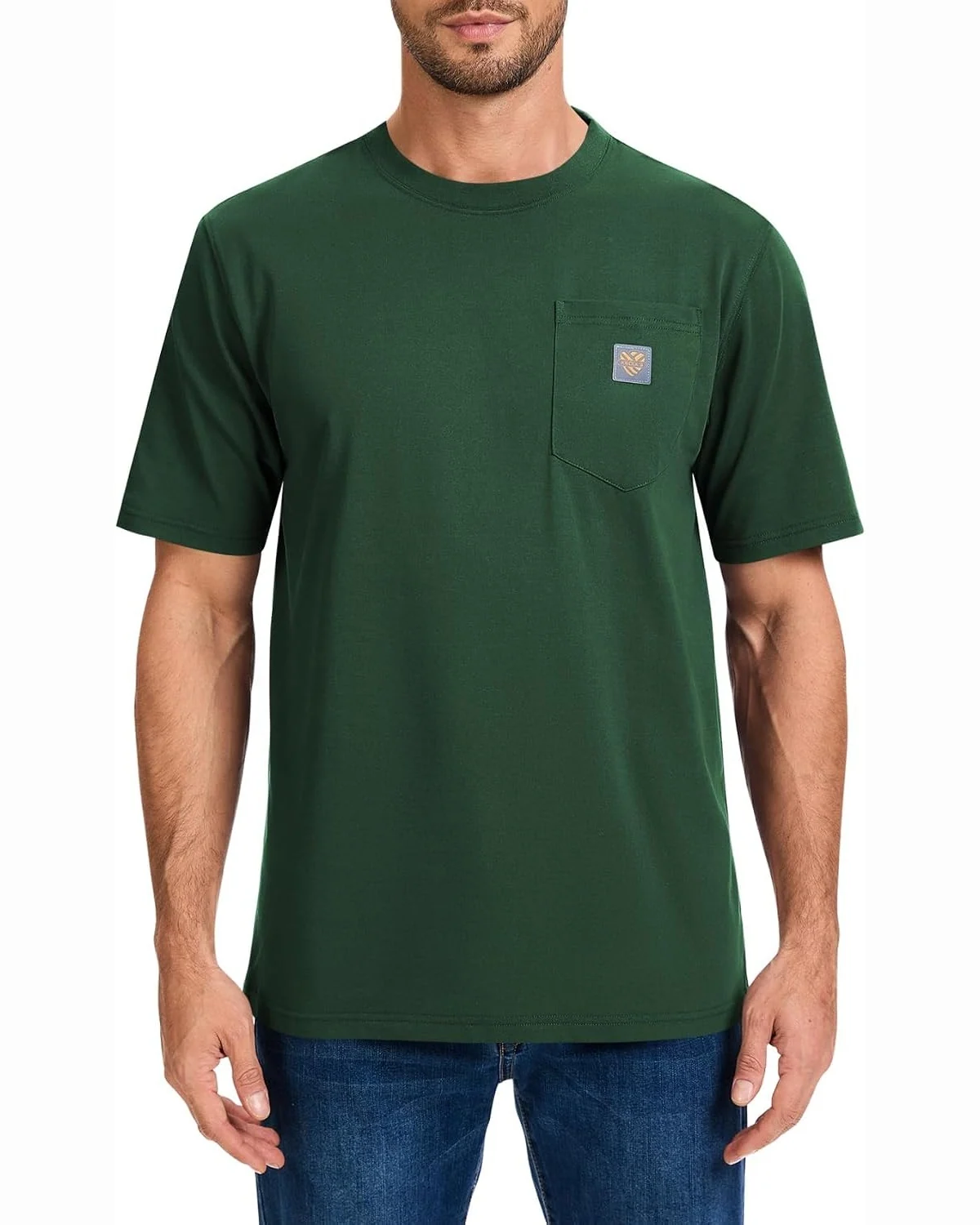 Heavyweight Pocket Tee in Green, KECOLS