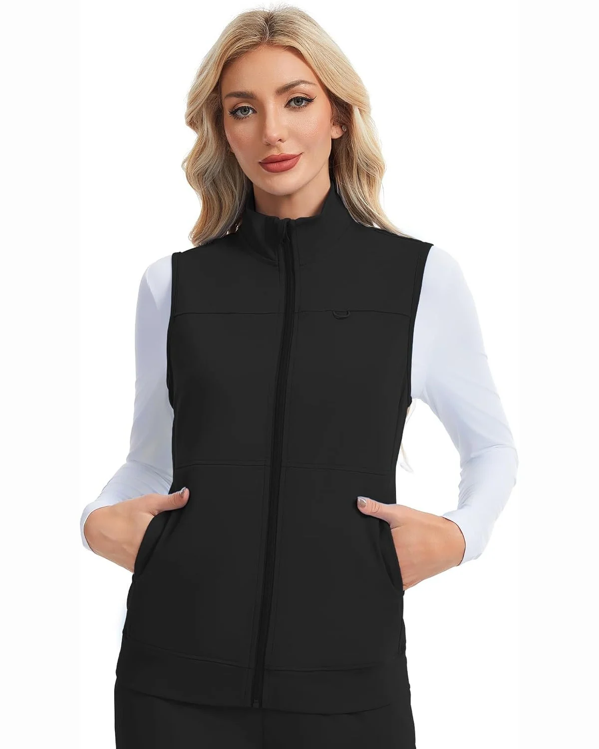 Scrub Vest in Black, KECOLS