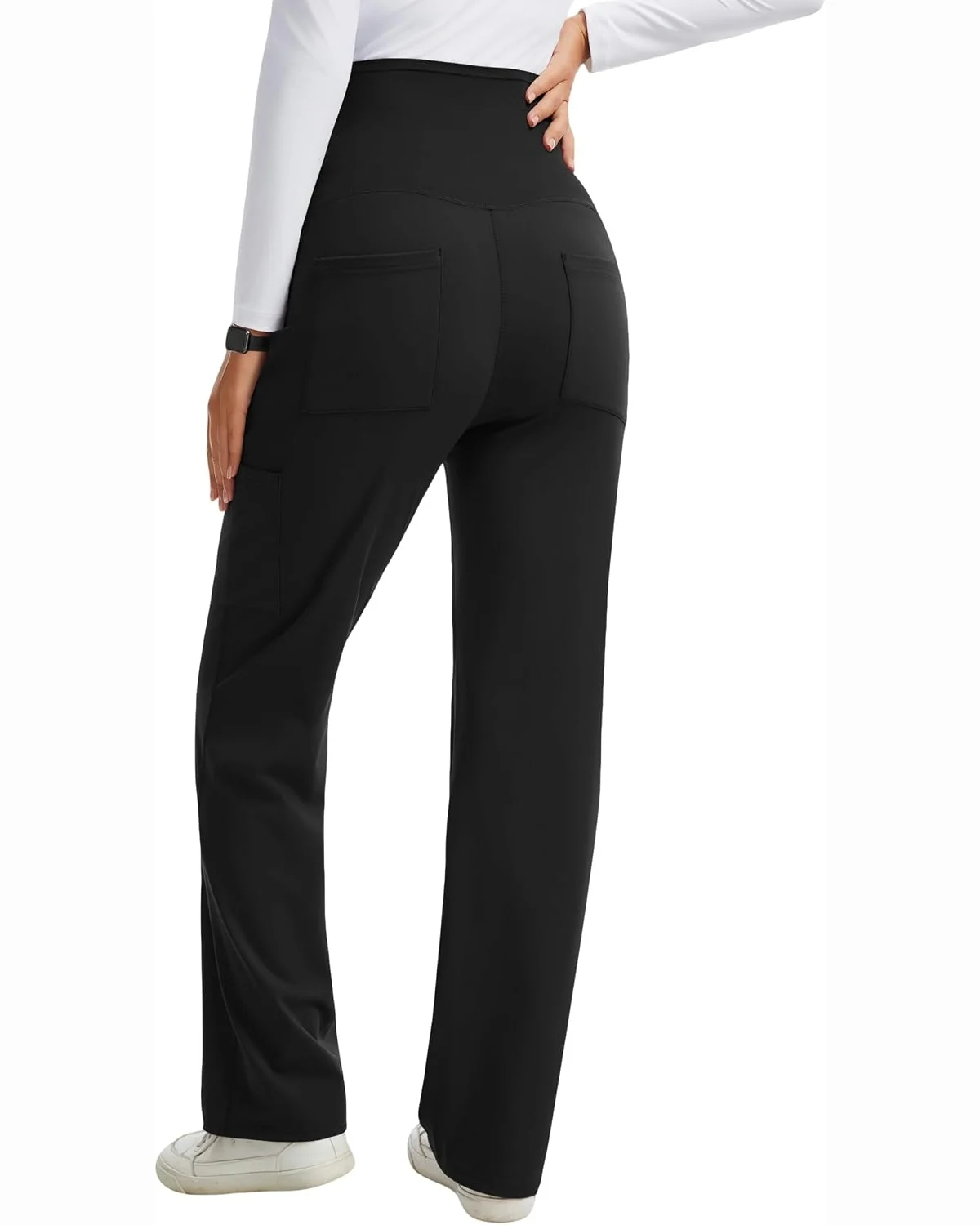 Maternity Scrub Pants in Black, KECOLS