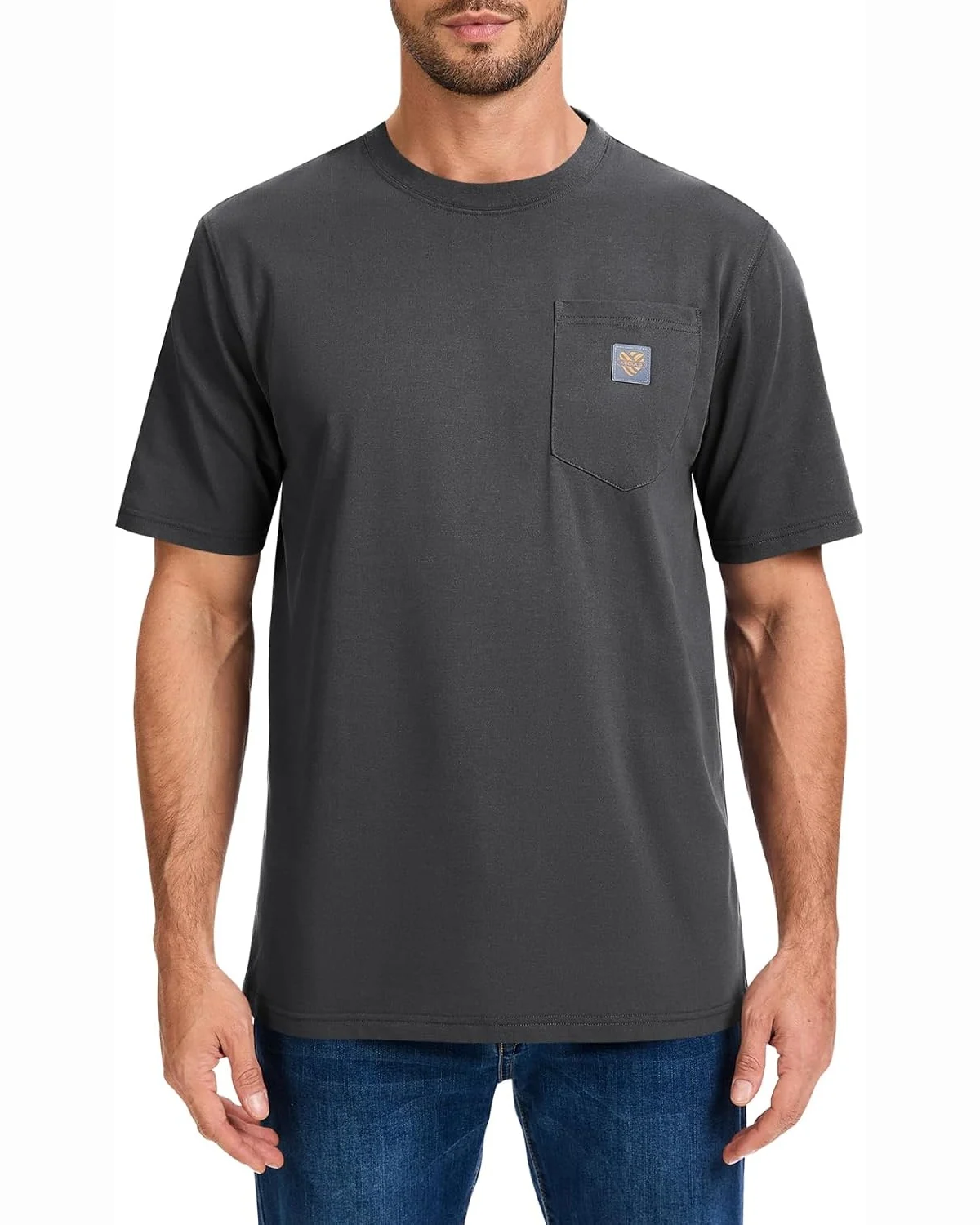 Heavyweight Pocket Tee in Dark Gray, KECOLS