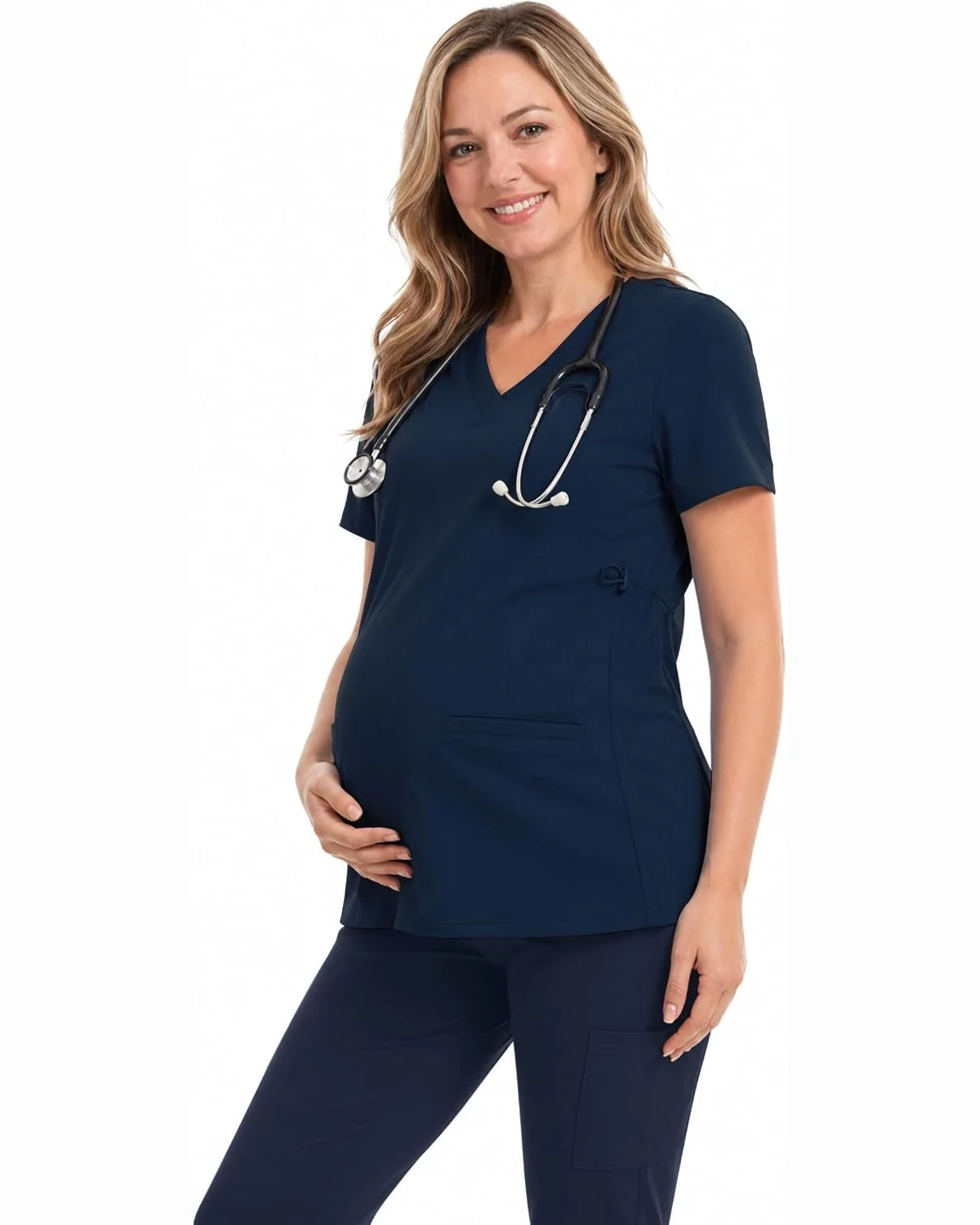 Maternity Scrub Top in Navy, KECOLS