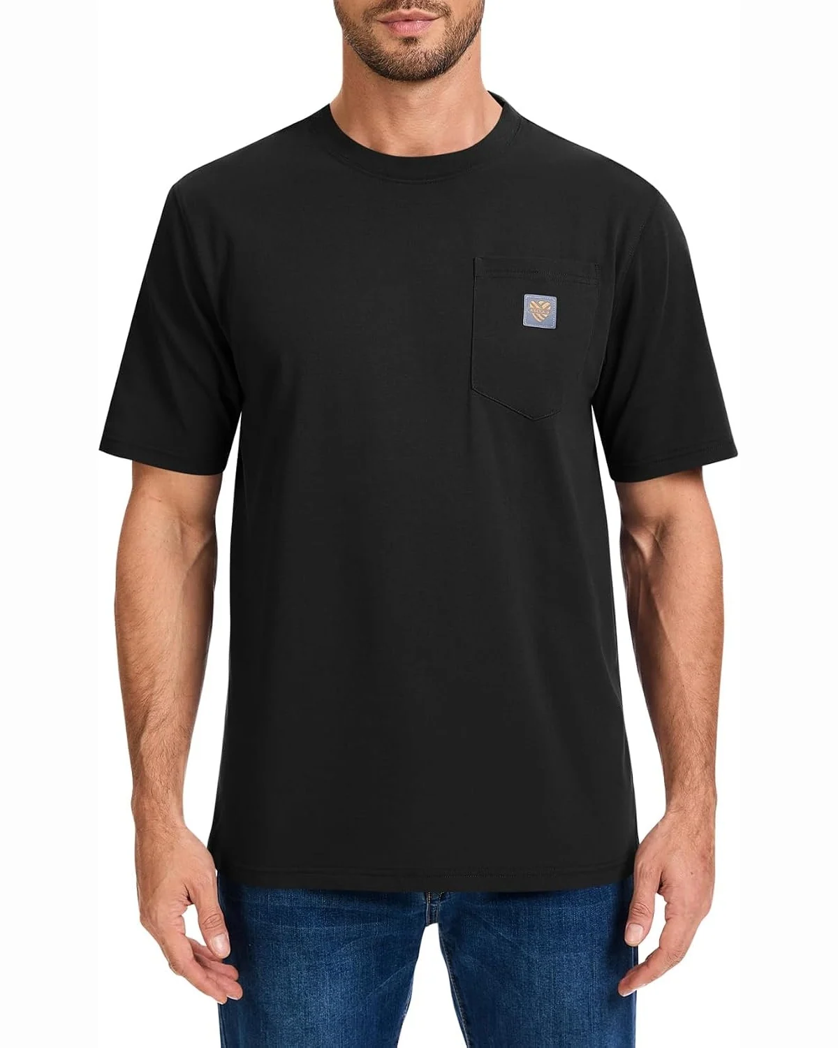 Heavyweight Pocket Tee in Black, KECOLS