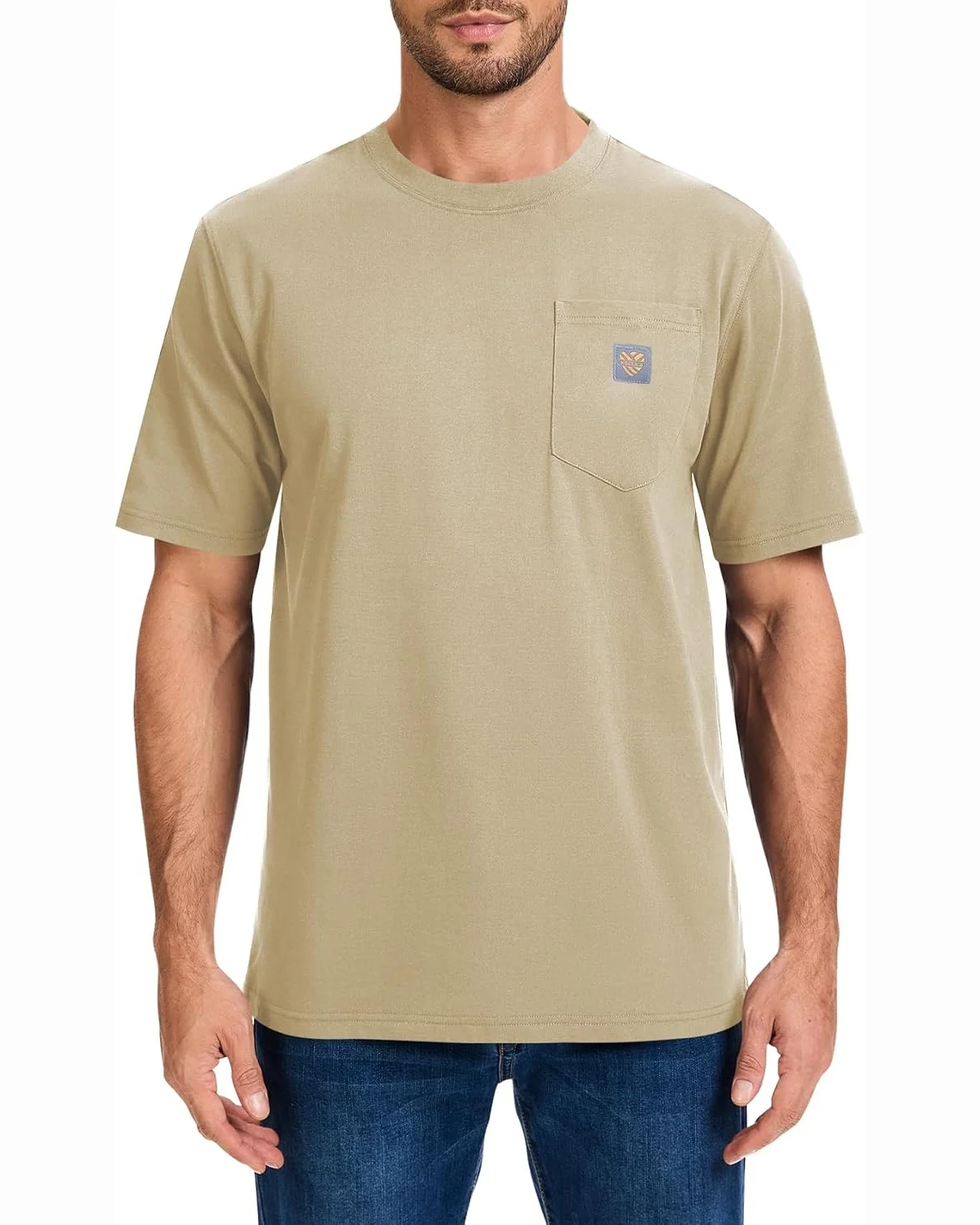 Heavyweight Pocket Tee in Khaki, KECOLS