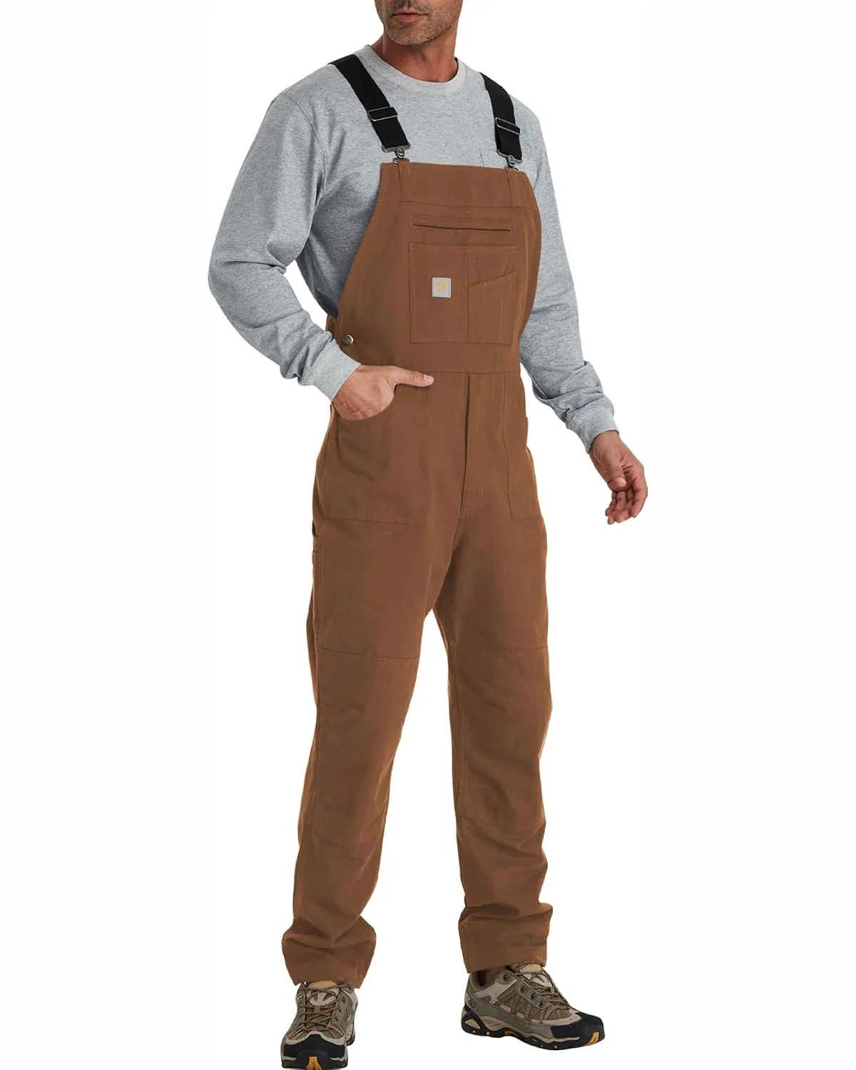 Duck Bib Overalls in Brown, KECOLS