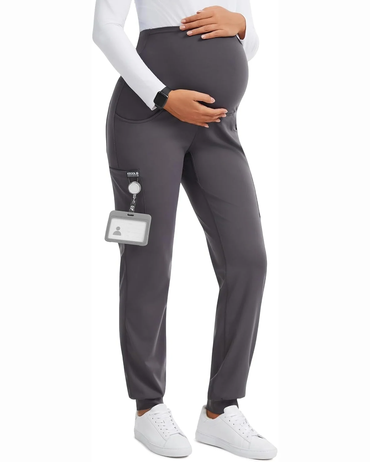 Maternity Scrub Joggers in Grey, KECOLS