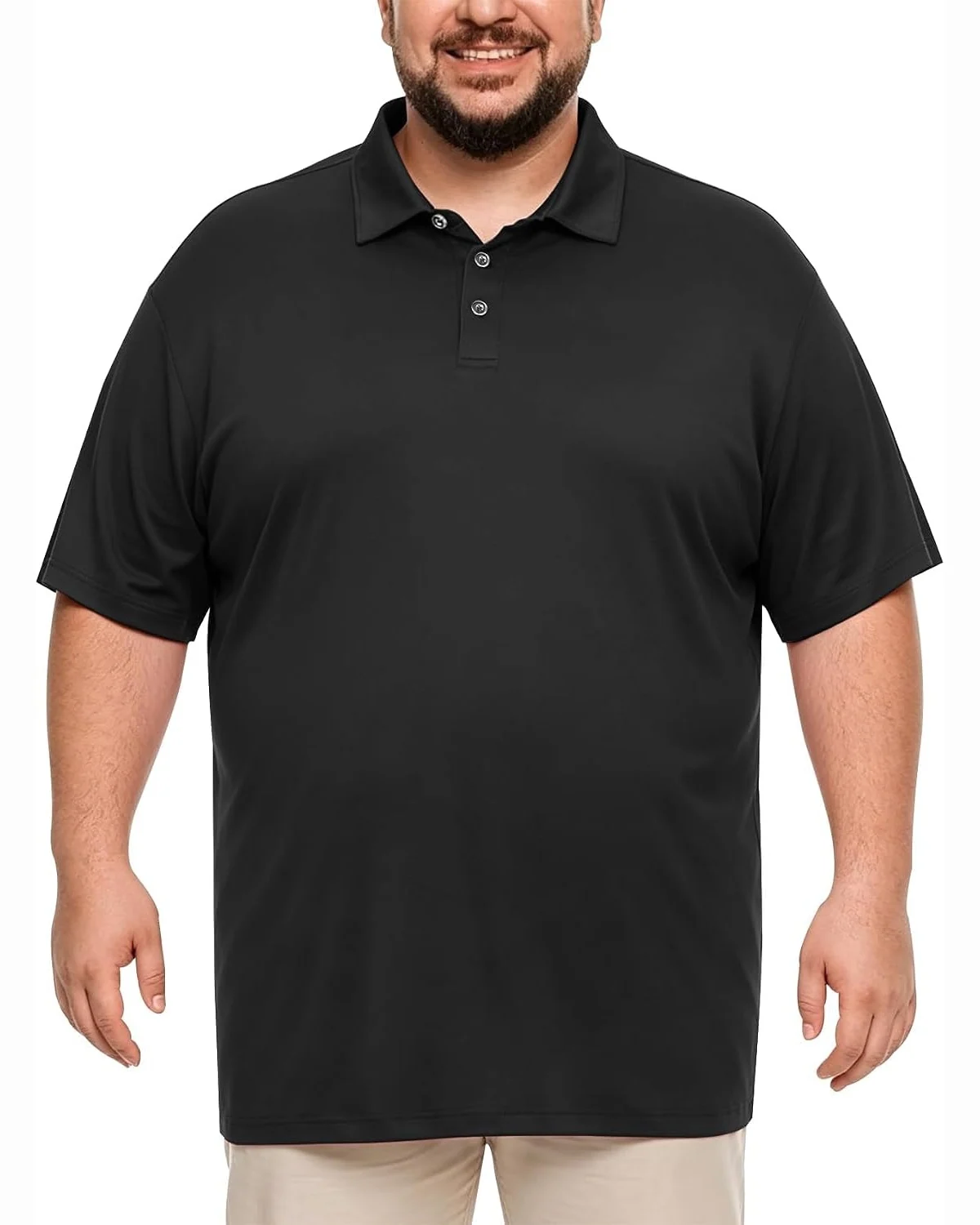 Big and Tall Polo in Black, KECOLS