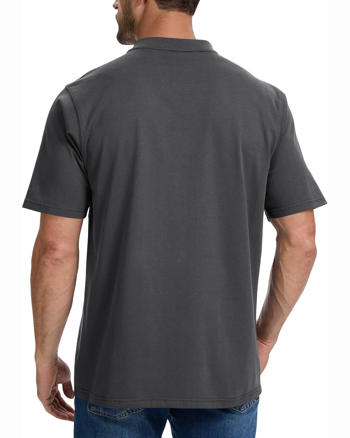 Heavyweight Pocket Henley in Dark Gray, KECOLS